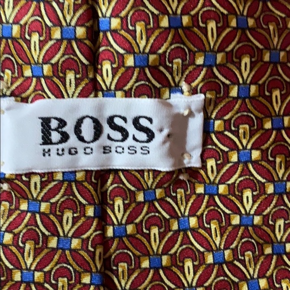 Hugo Boss Yellow and Red Tie - Picture 6 of 6